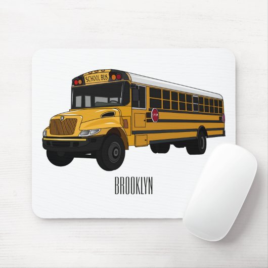 Schoolbus cartoon illustratie muismat (Met muis)