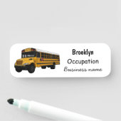 Schoolbus cartoon illustratie naamplaatje (In situ)