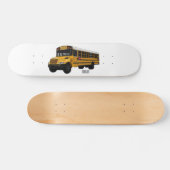 Schoolbus cartoon illustratie persoonlijk skateboard (Horizontaal)