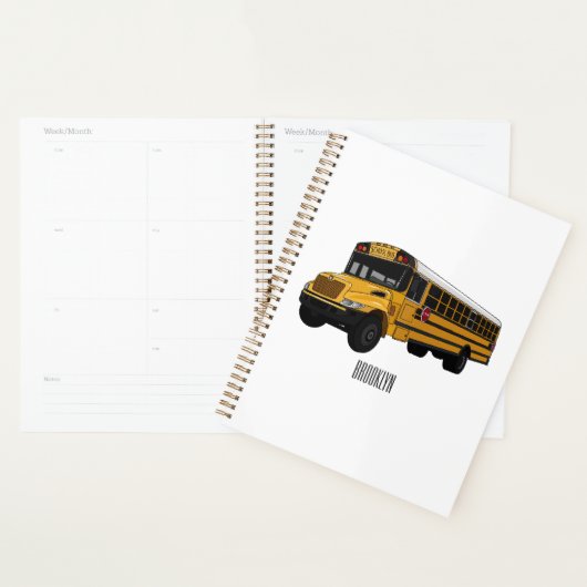 Schoolbus cartoon illustratie planner (Display)