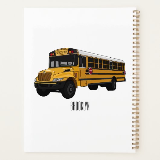 Schoolbus cartoon illustratie planner (Achterkant)