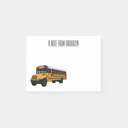 Schoolbus cartoon illustratie post-it® notes (Voorkant)