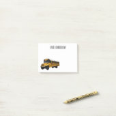 Schoolbus cartoon illustratie post-it® notes (Op bureau)