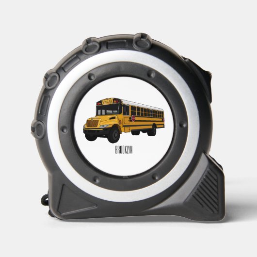 Schoolbus cartoon illustratie rolmaat (Voorkant)
