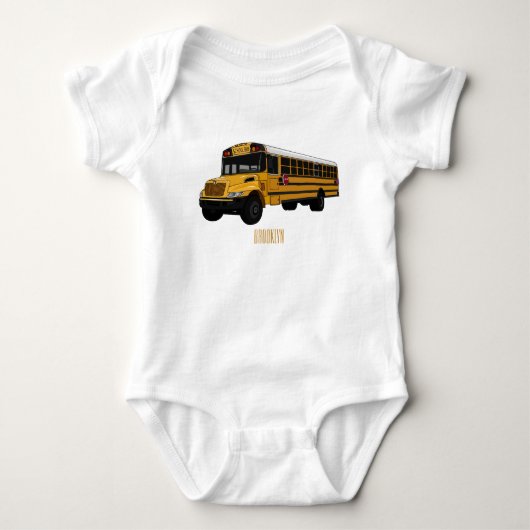 Schoolbus cartoon illustratie romper (Voorkant)
