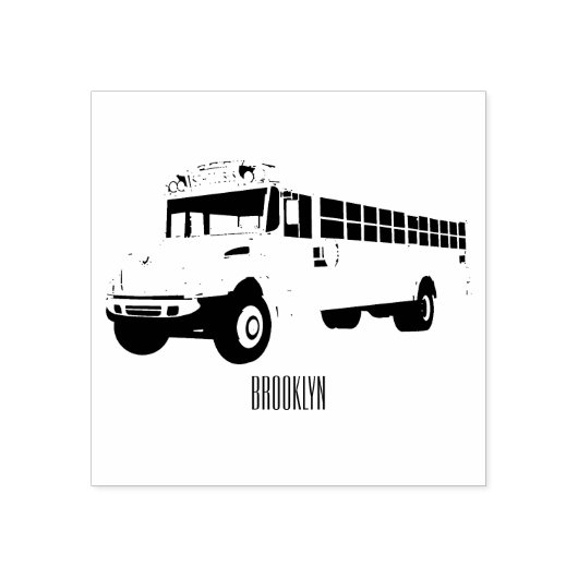 Schoolbus cartoon illustratie rubberstempel (Afrduk)