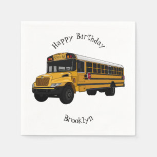 Schoolbus cartoon illustratie servet