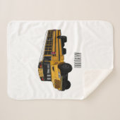 Schoolbus cartoon illustratie sherpa deken (Voorkant (horizontaal))