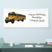 Schoolbus cartoon illustratie spandoek (Beurs)