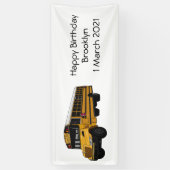 Schoolbus cartoon illustratie spandoek (Verticaal)