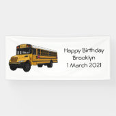 Schoolbus cartoon illustratie spandoek (Horizontaal)