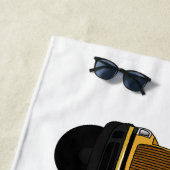 Schoolbus cartoon illustratie strandlaken (In situ)