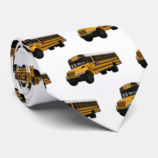 Schoolbus cartoon illustratie stropdas (Opgerold)