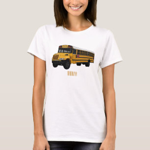 Schoolbus cartoon illustratie t-shirt