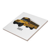 Schoolbus cartoon illustratie tegeltje (Zijkant)