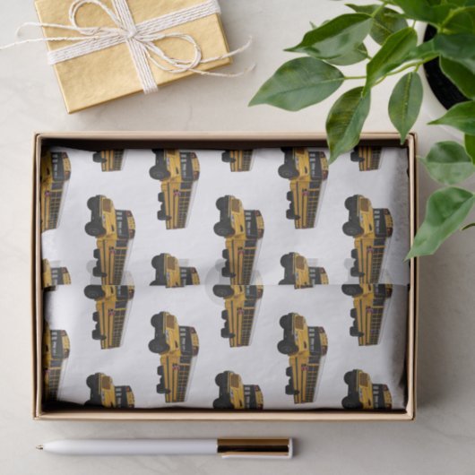 Schoolbus cartoon illustratie tissuepapier (Geschenk)