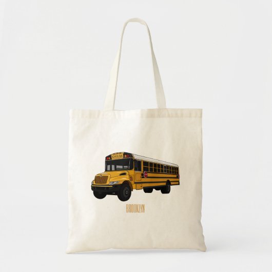 Schoolbus cartoon illustratie tote bag (Voorkant)