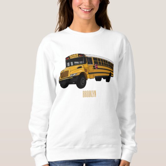 Schoolbus cartoon illustratie trui (Voorkant)