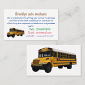 Schoolbus cartoon illustratie visitekaartje (Voorkant / Achterkant)