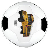 Schoolbus cartoon illustratie voetbal (Gedraaid)