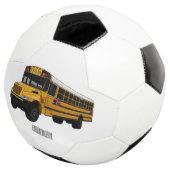 Schoolbus cartoon illustratie voetbal (Drie kwart)