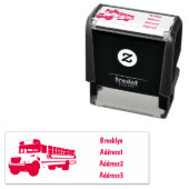 Schoolbus cartoon illustratie  zelfinktende stempel (In situ)