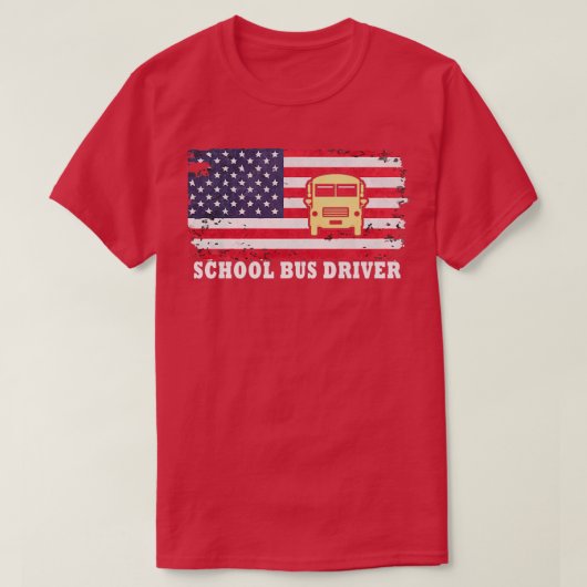 Schoolbus-chauffeur bestuurder VS vlag Vectorohlic T-shirt (Design voorkant)