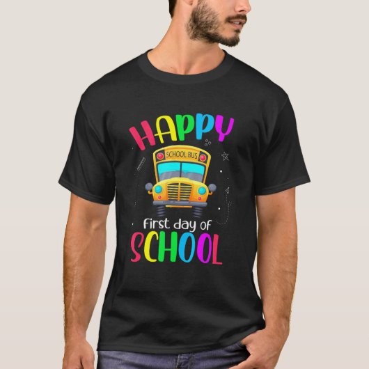 Schoolbus-chauffeur Fijne eerste dag van schoolkla T-shirt (Voorkant)