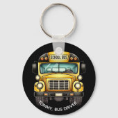 Schoolbus chauffeur. Gepersonaliseerd Sleutelhanger (Voorkant)