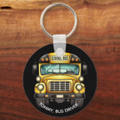 Schoolbus chauffeur. Gepersonaliseerd Sleutelhanger (Voorkant)