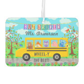 Schoolbus-chauffeur | Gepersonaliseerde naam Luchtverfrisser (Achterkant)