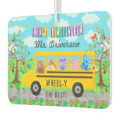 Schoolbus-chauffeur | Gepersonaliseerde naam Luchtverfrisser (Links)