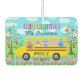 Schoolbus-chauffeur | Gepersonaliseerde naam Luchtverfrisser (Voorkant)