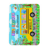 Schoolbus-chauffeur | Gepersonaliseerde naam Magneet (Verticaal)