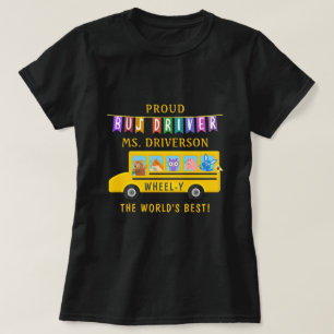 Schoolbus-chauffeur   Gepersonaliseerde naam T-shirt