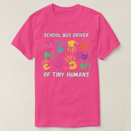 Schoolbus chauffeur kleine mensen voor buschauffeu t-shirt (Design voorkant)