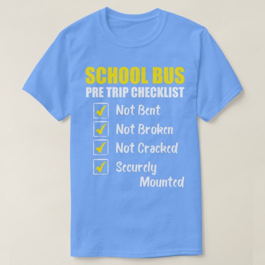 Schoolbus-checklist schoolbus-chauffeur blz. t-shirt (Design voorkant)