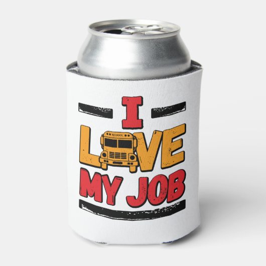 Schoolbus-driver Ik hou van mijn werk Blikjeskoeler (Blikje Voorkant)