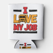 Schoolbus-driver Ik hou van mijn werk Blikjeskoeler (Voorkant)