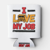 Schoolbus-driver Ik hou van mijn werk Blikjeskoeler (Achterkant)