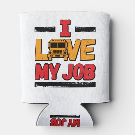Schoolbus-driver Ik hou van mijn werk Blikjeskoeler (Achterkant)