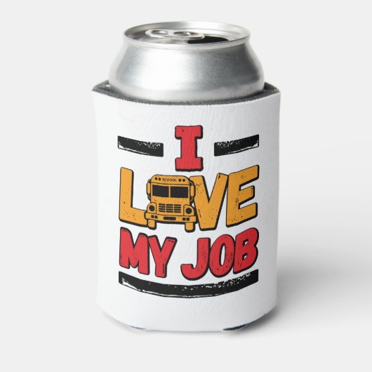 Schoolbus-driver Ik hou van mijn werk Blikjeskoeler (Blikje Achterkant)