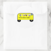 SCHOOLBUS - een Your School product Ronde Sticker (Tas)