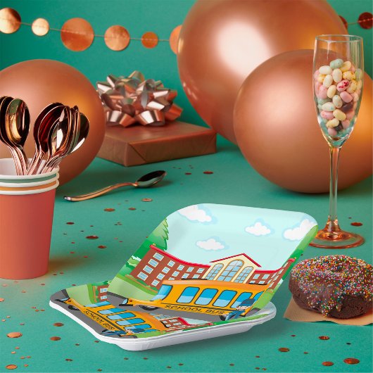 Schoolbus en -chauffeur papieren bordje