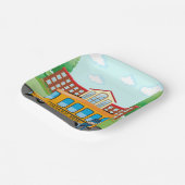 Schoolbus en -chauffeur papieren bordje (Gebogen)