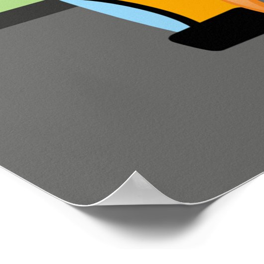 Schoolbus en -chauffeur poster (Hoek)