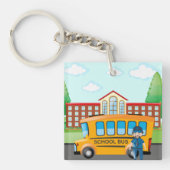 Schoolbus en -chauffeur sleutelhanger (Voorkant)