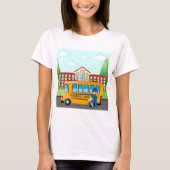 Schoolbus en -chauffeur t-shirt (Voorkant)