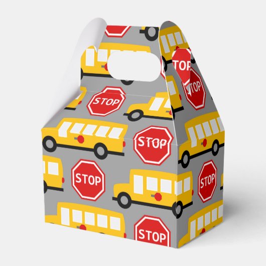 Schoolbus en stopteken bedankdoosjes (Achterkant)