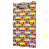 Schoolbus en stopteken klembord (Links)